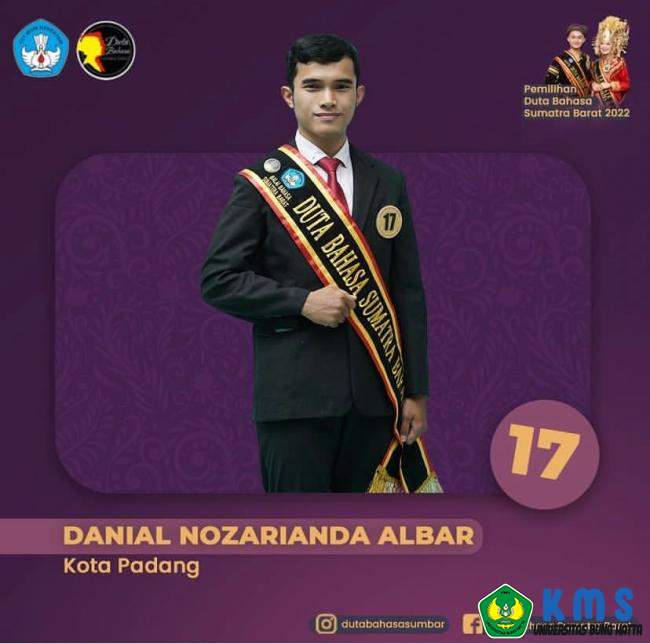 Danial Nozarianda Albar Mahasiswa Universitas Bung Hatta Jadi Finalis Duta Bahasa Sumbar Tahun 2022